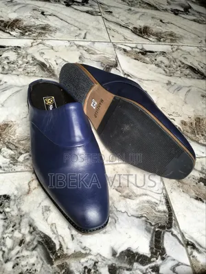 Bold Maza Na Gargajiya Rabin Takalmi - Ja In Blue Leather