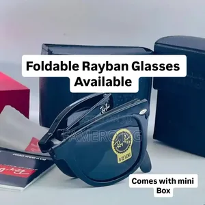 Foldable Rayban Sunglasses - Black