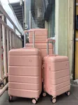 Quality Rubber Luggage Box Set - Lilac - 4