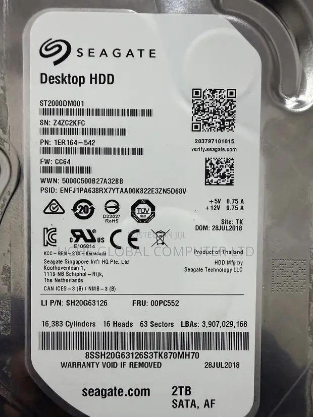 Seagate 2TB HDD Hard Drive - 1