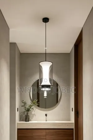 Modern Cylindrical LED Pendant Light - Matte Black