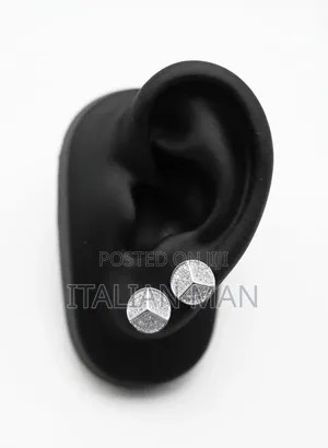 Men's Silver-Plated Zircon Earrings