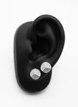Men's Silver-Plated Zircon Earrings - 1