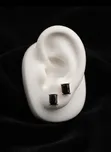 Men's Silver-Plated Zircon Earrings - 2