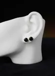 Men's Silver-Plated Zircon Earrings - 3