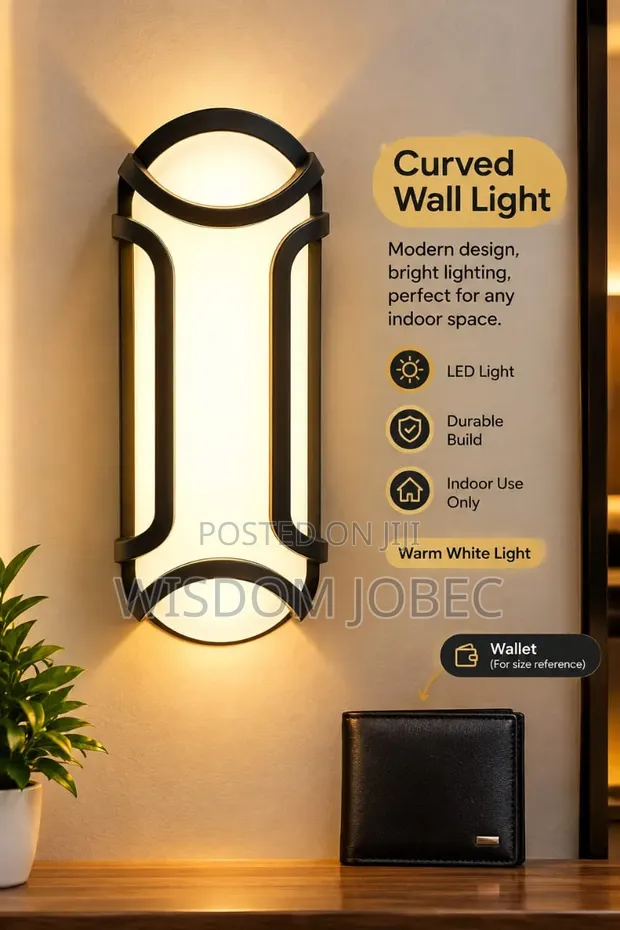 Modern Curved-Frame LED Wall Sconce - 1