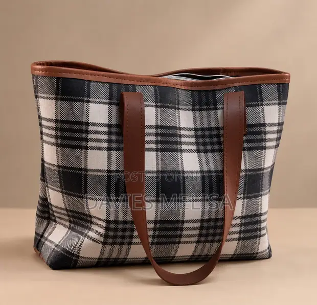 Quality Brown Faux Leather Tote Bag - 1