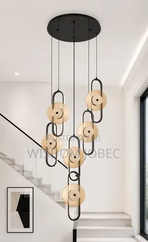 Modern Cascading LED Stair Pendant Chandelier
