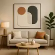 Framed Abstract Geometric Wall Art - Earth Tones - 1