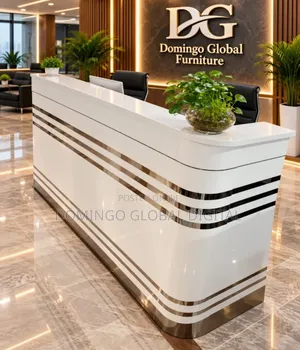 Brand New 1.6m Modern White Reception Desk