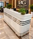 Brand New 1.6m Modern White Reception Desk - 1
