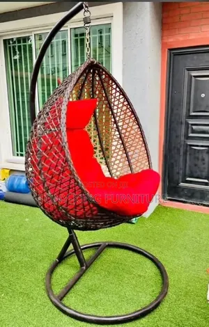 Modern Brown da Black Rattan Hanging Egg Chair