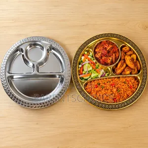 Stainless Steel 4-Partition Dinner Plate - 30cm/35cm