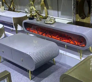 Modern Fireplace TV Console & Centre Table - Brand New
