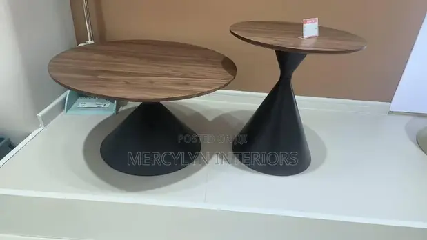 Wooden Top Metal Leg Center Table - 1