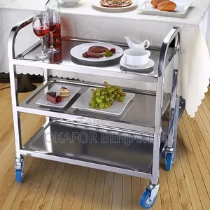 High Quality Stainless Steel 3layer Food Trolley