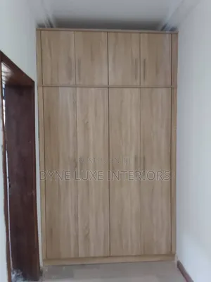 Modern 4x8 Wooden Wardrobe with Drawers - HDF Wood
