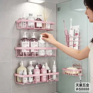 VIP 5-Tier Bathroom Soap Rack Set - Pink Metal