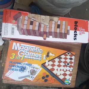 4-in-1 Children's Board Game Set (Chess, Checkers, Jenga, Cards)