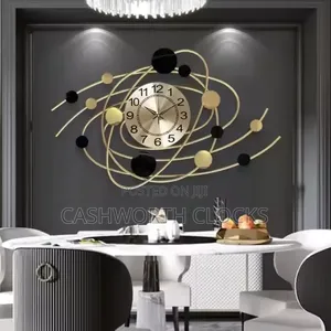 Home Interiors Luxury Golden Iron Wall Clock 50x80cm