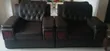 Modern Black Leather Complete Sofa Set - 1