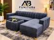 Sofa L-Shape Grey Mai Kyau tare da Center Table - 2