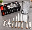 KUNSION 9-Piece Kitchen Knife Set tare da Rack - 2