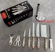 KUNSION 9-Piece Kitchen Knife Set tare da Rack - 3