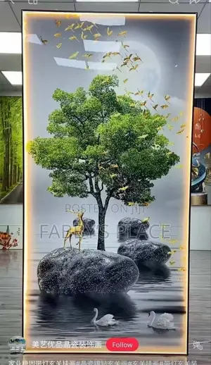 Luxury Acrylic Wall Frame with Light & Crystal Details
