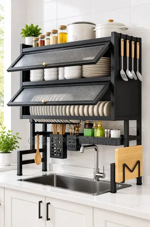 2-Tier Over-the-Sink Dish Rack with Cabinet