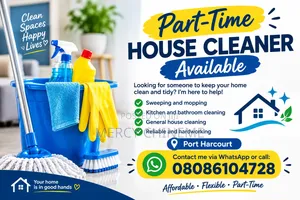 Part-Time House Cleaner Available in Port Harcourt