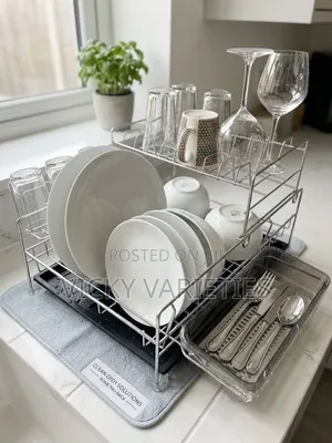 Brand New 2-Tier Stainless Steel Kitchen Rack with Drying Mat