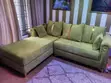 Olive Green L-Shaped Sofa Chair - 1