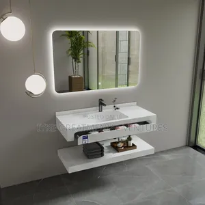 Suspended Vanity Cabinet Basin with LED Mirror