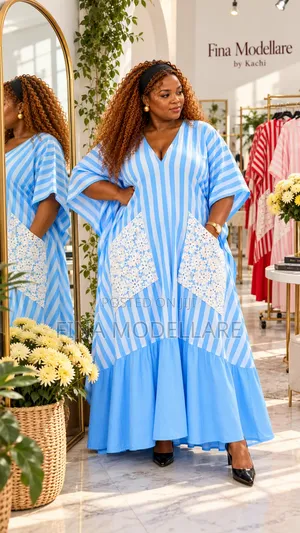 Jamila Kaftan - White Lace Pockets