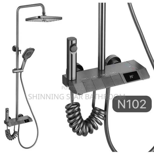 LED Thermostatic Standing Shower - 1