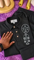 Ihu Abụọ - Two Faces Black Linen Two-Piece - 4