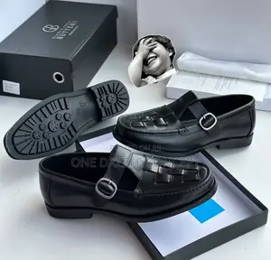 Gianfranco Butteri Woven T-Strap Leather Shoes