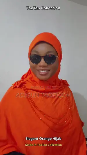 Quality Beaded Orange Hijab