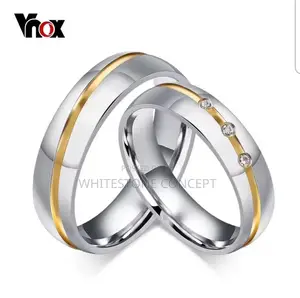 Vnox Stainless Steel Wedding Ring Set