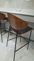 Wooden Back Barstool with Metal Legs - 2