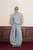 Grey Oversized Tracksuit Set - 5