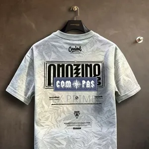 Amazing Carnival Leaf Print Oversized T-Shirt - Streetwear