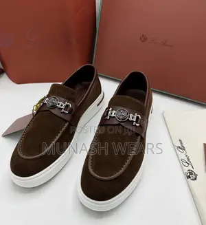 Italian Loro Piana Brown Suede Loafers for Men (Sizes 40-46)