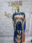 Kaftan Na Siliki Launin Ruwan Kasa Da Shuɗi - 1