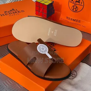 Hermes Luxury Slippers - Brown Leather