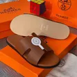 Hermes Luxury Slippers - Brown Leather - 2