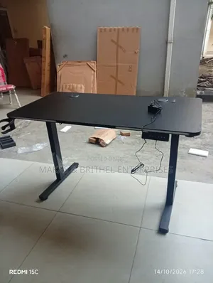 Adjustable Electric Home Office Desk with LED Lights (1.2m)