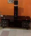 Home Interiors Black Glass TV Stand with Drawer - 2