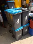 120L Mobile Wastebin Dustbin with Wheels - 1